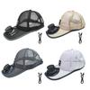 Baseball Cap Breathable Mesh Sun Hat with USB Charging Solar Power Detachable Safe Fan Cover Adjustable Summer Cooling Hat