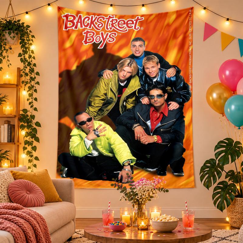 Polyester Wall Tapestry with Backstreet Boys Design, Decorative Hanging for Bedroom Living Room Dorm