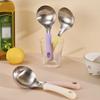 Silicone Handle Soup Ladle Heat-resistant Hot Pot Spoon Korean Soup Spoon Set  Home