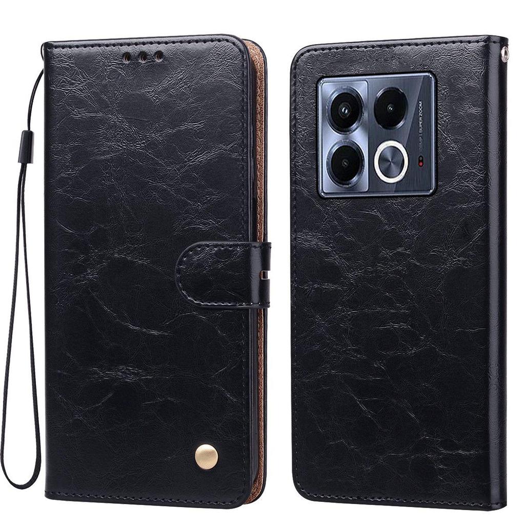 Vintage Crazy Horse Texture PU Leather Flip Wallet Phone Case for infinix NOTE 40s,40 5G 4G Card Holder Kickstand Shockproof Protective Cover