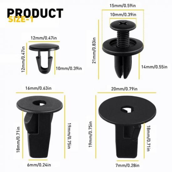 Set Karosserie Stoßstange Niet Halter Verkleidung Zierleiste Druckniet Clip Sortimente 146 Stück