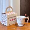 Birthday Gift Cute Graffiti Water Cup Ceramic Mug High Value Gift for Girls and Sisters Practical Souvenirs