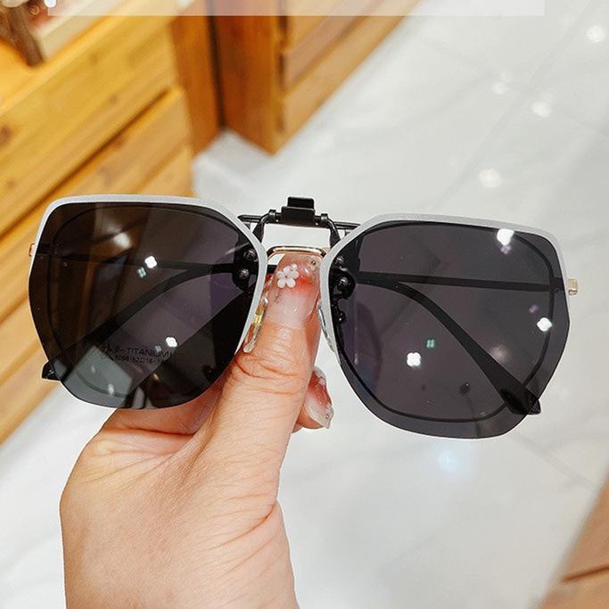Polygonal Sunglasses Clip Polarized Sunglasses Clip Driving Men'S And Women'S Myopia Sunglasses Night Vision Glasses Clip