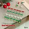 2pcs Festive Christmas Bell Red Bowknot Nail Art Charms New Year Luxury Crystal Aurora Bell Pendant Nail Decoration Parts