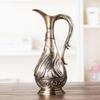 Contemporary Vintage Antique Bronze Metal Vases Geometric Embossed Texture Artistic Decors Flower Arrangement Container