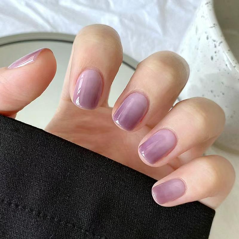 Gradient Color Nail Stickers Simple Waterproof Nail Sticker Semi-Cured Gel Nail Stickers Full Cover Self-Adhesive Manicure Patch