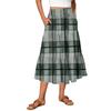 Ladies' Plaid Printed Casual Elastic Waist Drawstring Skirt