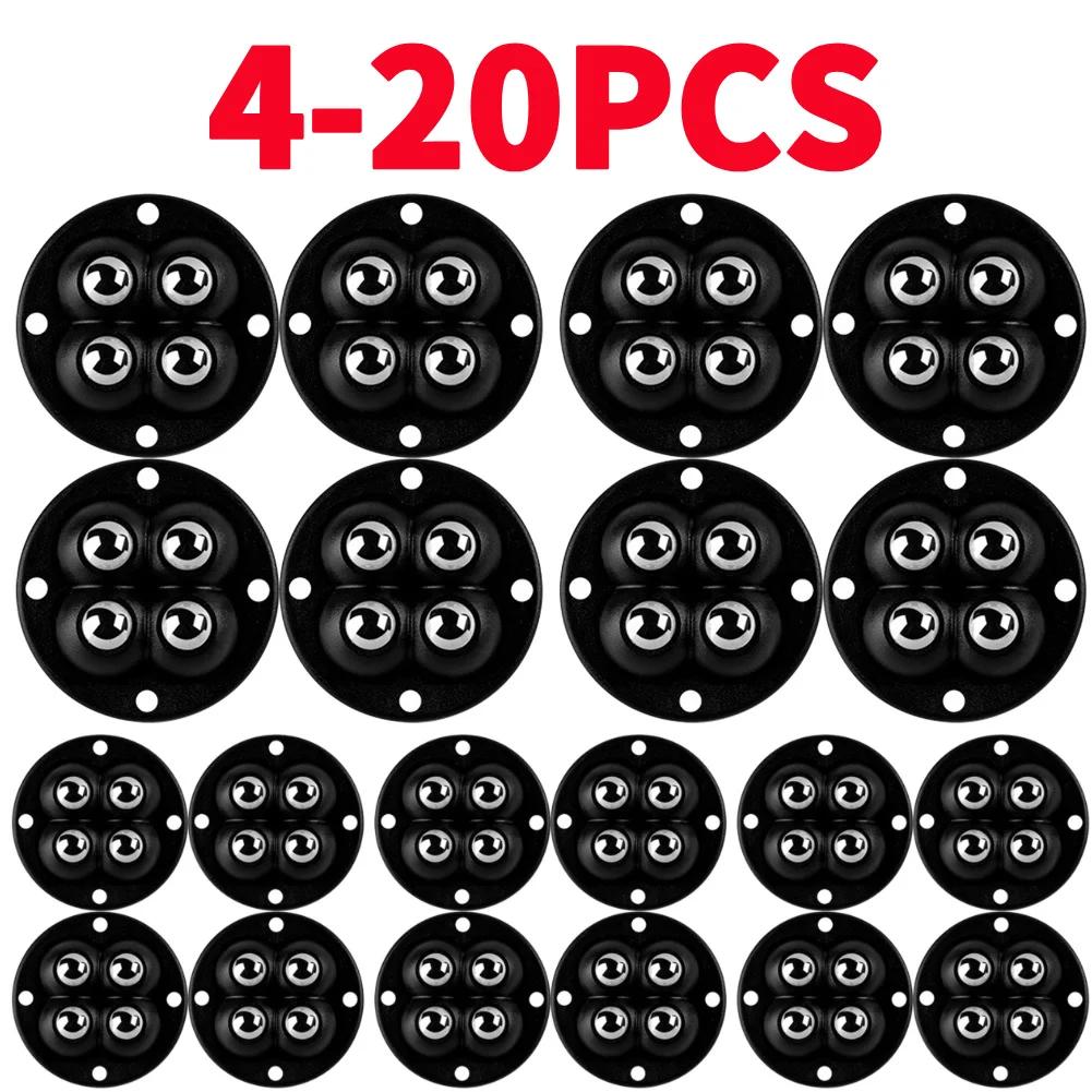 4-20pcs Small Wheels For Furniture Self Adhesive Caster Wheels Stainless Steel 360 Degree Rotation Paste Swivel Wheels