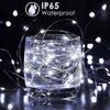 NEW Solar Powered Silvery Wire String Lights 400LEDS 8 Lighting Modes Waterproof Fairy Lights for Patio DIY Garden Decorative