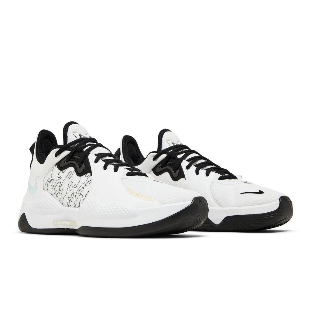 Nike PG 5 EP 'White Black' (Unisex) White / Multi-Color / Glacier Blue Basketball Shoes CW3146 100