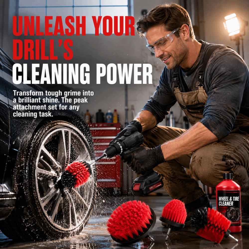 5Pcs Extension Rod Power Scrubber Brush Kit Nylon Bristles Cleaning Brush Attachment Floor Cleaning