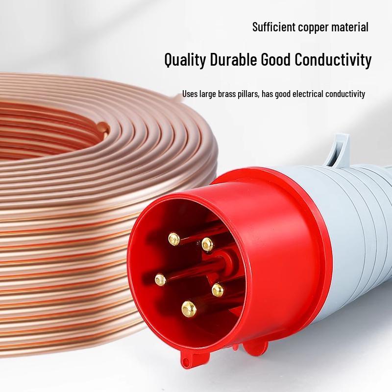 Waterproof 3-Pin 5-Hole Industrial Socket Connector (16A/32A) - Male-Female Mating, Non-Explosion-Proof.