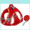 Pet Dog And Cat Reflective Breathable Harness With Adjustable Leash For Walking And Training