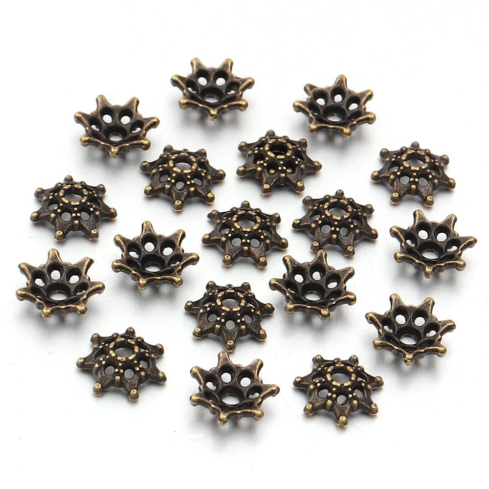 100pcs/lot Vintage Flower Bead End Caps Bead Caps Spacer Beads For Jewelry Making DIY Necklace Bracelet Earrings Accessories
