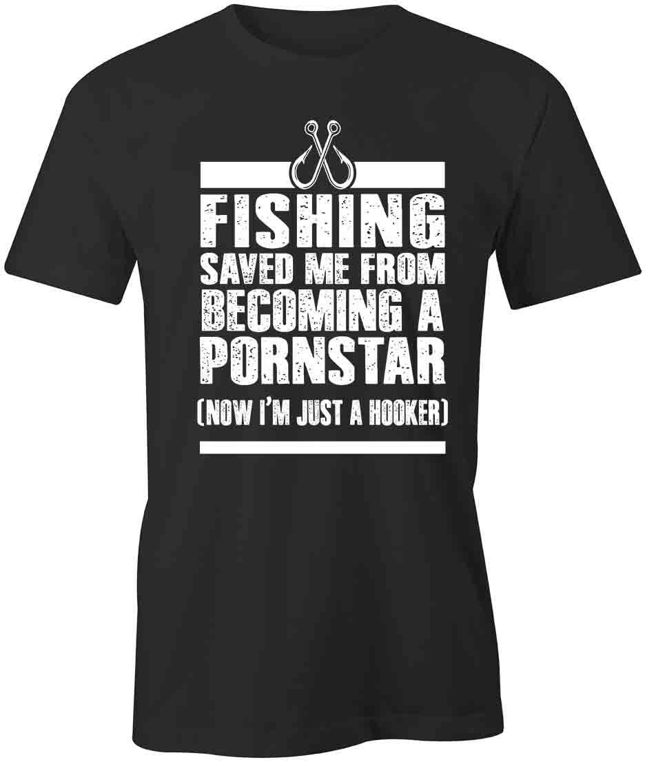 FISHING SAVED ME TShirt Tee Short-Sleeved Cotton CLOTHING S1BSA145 L