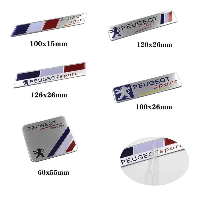 Car Stickers 3D Aluminum Auto Logos Stickers For Peugeot 206 3008 208 308 307 2008 207 107 5008 4008 Car Body Decoration Paster