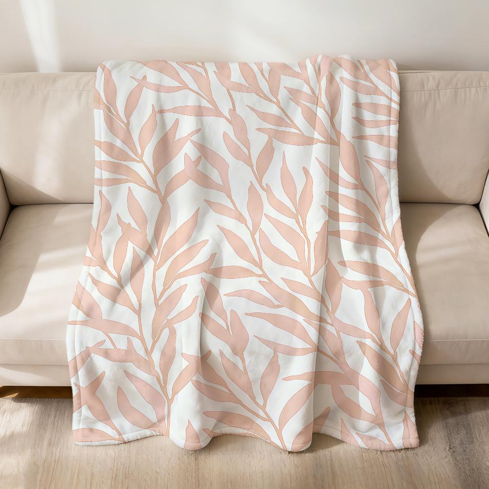 Fashion Willow Leaf Art Modern Flannel Soft Warm Plush Blanket For Sofa Living Room Pet Hogar Bedroom Gift Home Car Portable