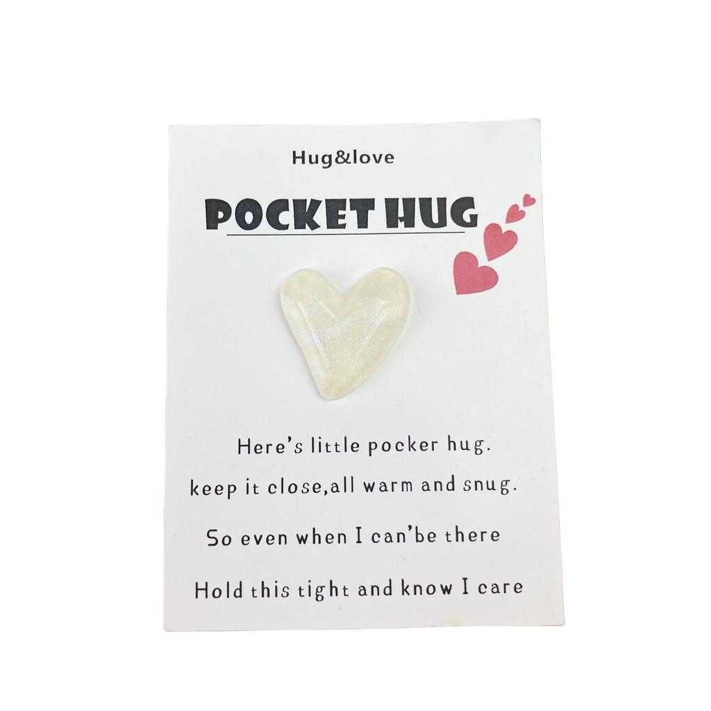 Cute Resin Colored Floral Heart Shaped Pocket Blessing Card