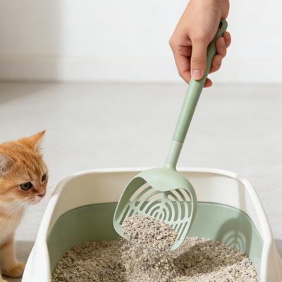 Pala para Arena de Gato con Recogedor de Excrementos de Gato con Mango Largo Desmontable Pala para Tamizar Arena para Limpieza Rápida Caja de Arena Residuos de Gato