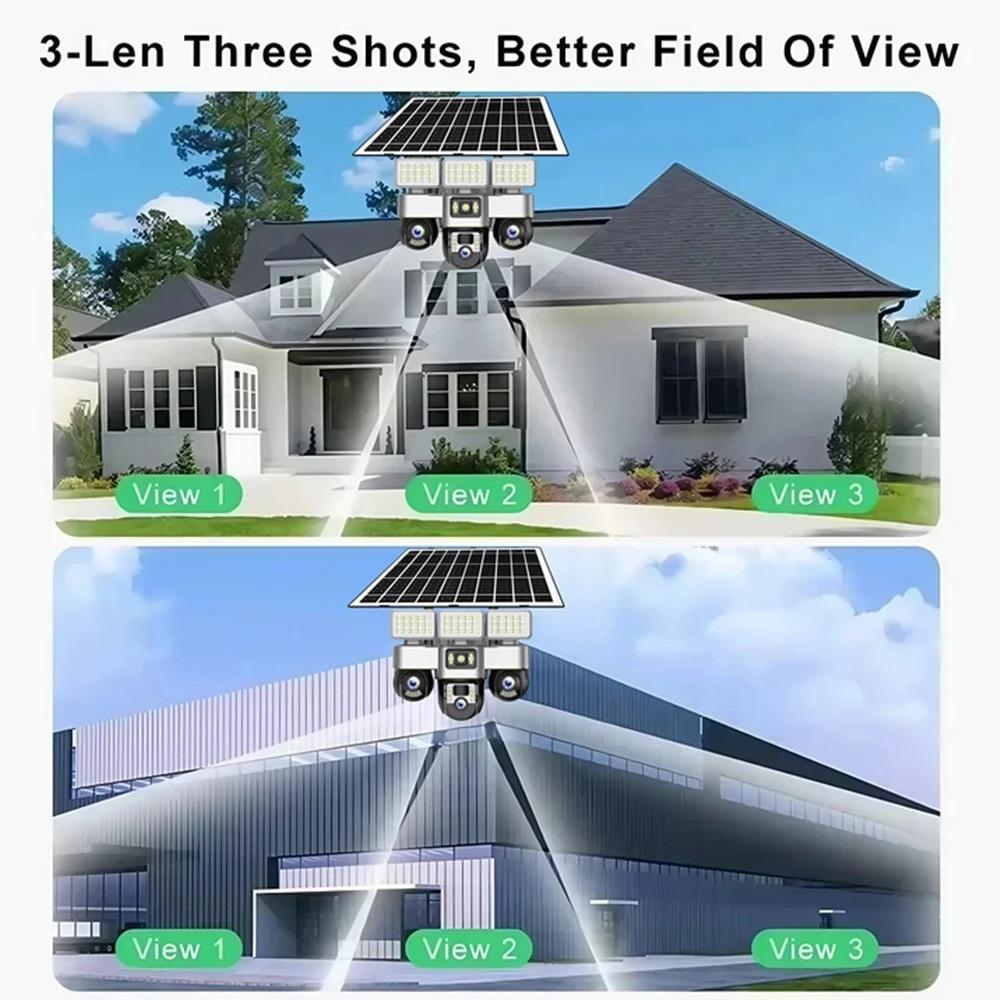 2-in-1 Solar Light & Camera – 3 Screens, 16000mAh, Wireless WiFi CCTV IP Camera, Night Vision Outdoor Surveillance