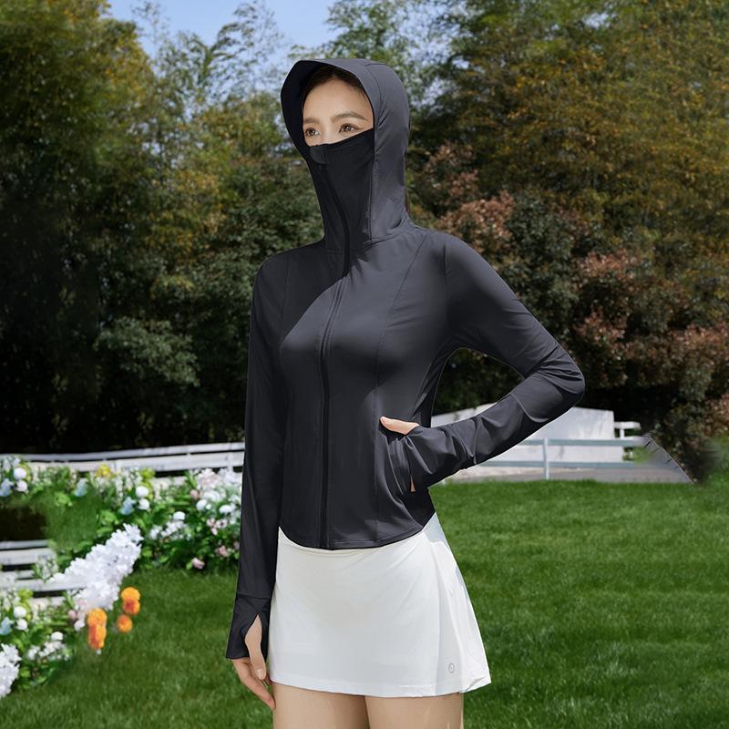 Ice-Feel Women s Lightweight Summer Hooded UV Protection Jacket - Slim Fit, Breathable, New Style XL (110-125 cm)