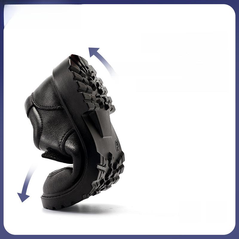 Boys' Black Leather College Shoes: Soft Sole, British Style for Spring & Autumn Shows