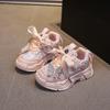 Girls' Sports Shoes Anti Slip Soft Sole Sequin Shinny Butterfly Cute Tennis Running Shoes Princess Shoes Baby Girls