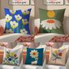Simple Home Flower Pattern Pillow Case Pattern Printed Pillowcase For Living Room Sofa Cushion Cover & Bedroom Decor