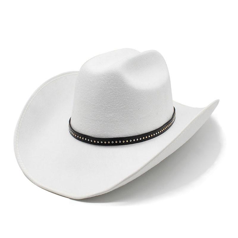 Western Cowboy Hat With Large Brim And Waterwave Embroidery For Summer Outdoor Wear