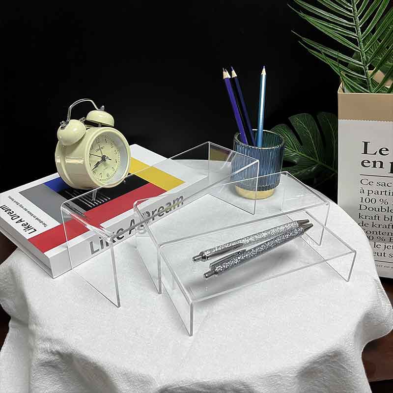 Clear Acrylic Display Risers,3-Tier Risers Stands for Funko Pop Figures Jewelry Showcase Candy Dessert Cake Large