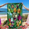Plants VS Zombies Print Beach Towel, Versatile Lightweight Absorbent Beach Towel for Pool Surf Yoga Bathroom, Perfect Birthday Holiday Gift
