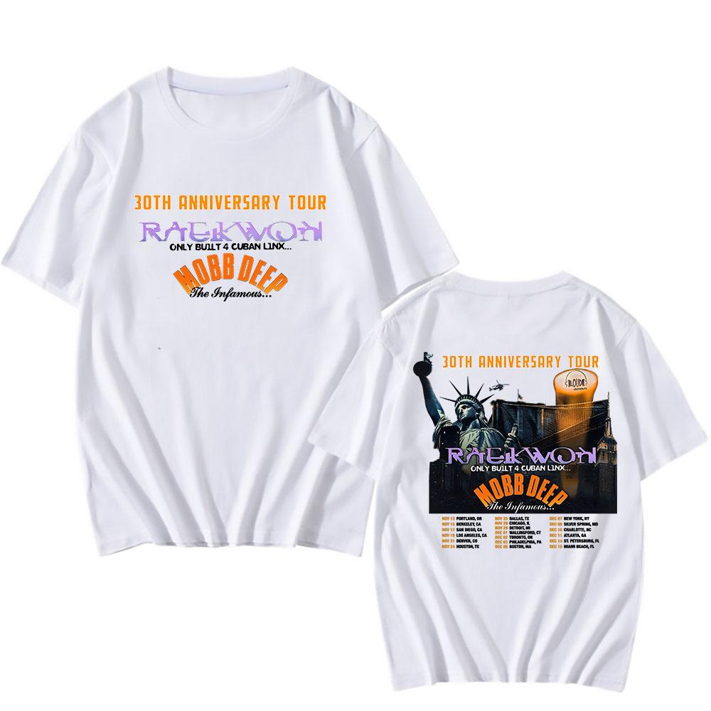 

Raekwon & Mobb Deep Тур в честь 30-летия Футболка Короткий рукав Хлопок Мужские футболки Унисекс Хип-хоп Уличная одежда Футболки с графическим принтом XXL