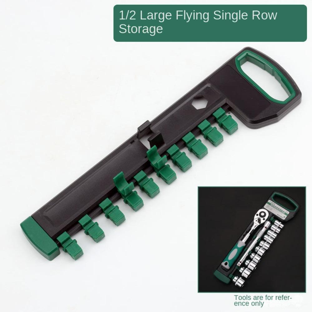 Socket Wrench Set Storage Organizer 1/4" 3/8" 1/2" Drive Square Interface Socket Tray Tool Sliding Stand Socket Wrenchs Holder