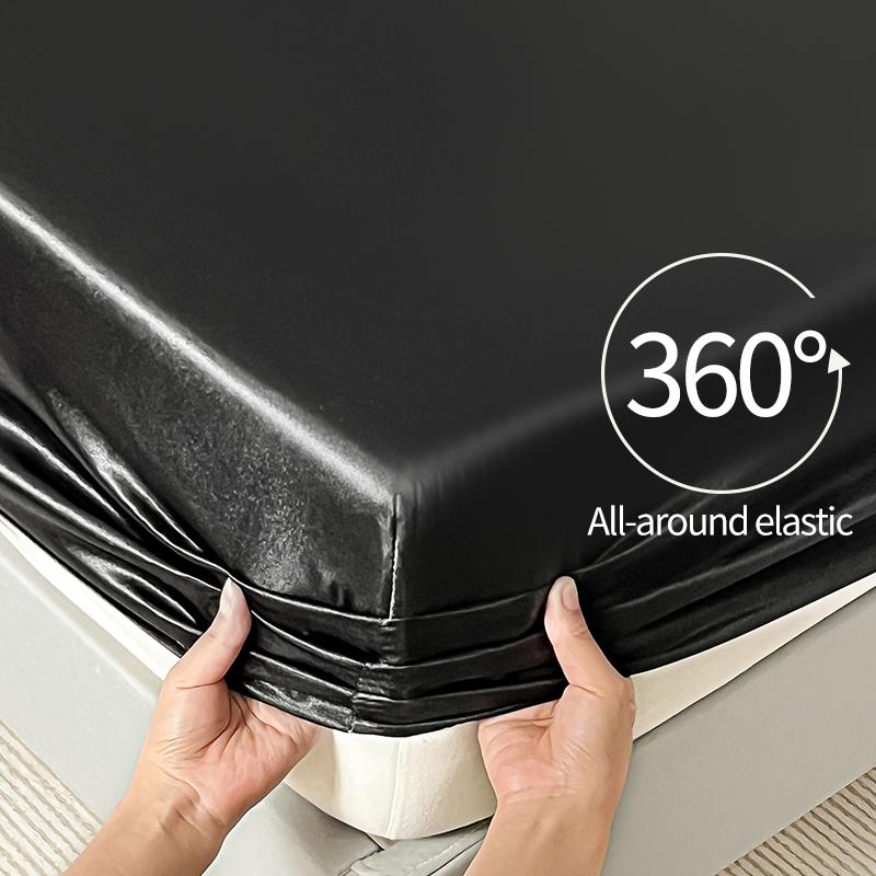 

Сатиновая эластичная простыня на резинке однотонная защита матраса простыня с 360-градусной резинкой для односпальной, двуспальной, семейной, королевской, полуторной кровати Twin 99x190cm