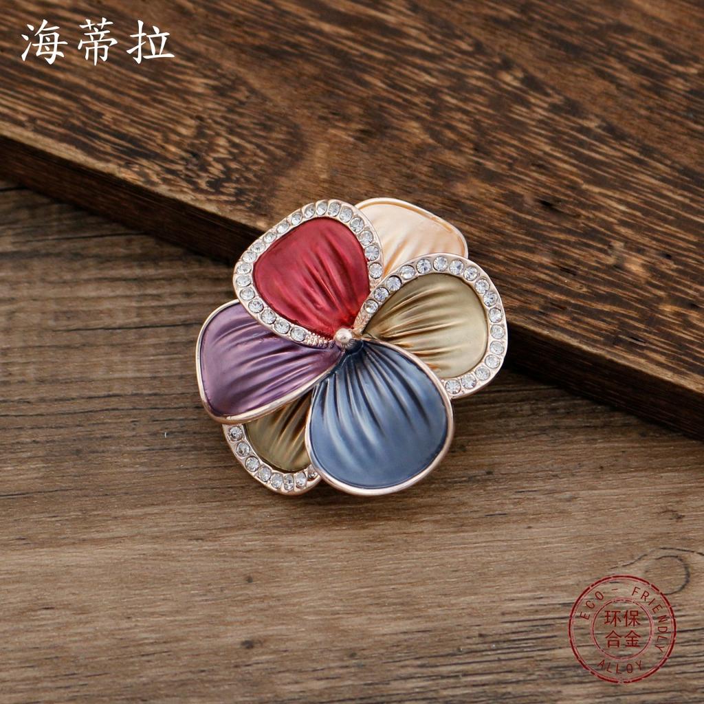 Neue Emaille geometrische Blume magnetische Brosche, modische und hochwertige Damen vielseitige multifunktionale Brosche