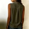 Women’s Sleeveless Collared Shirt Casual Relaxed Fit Solid Button Front Blouse Lightweight Summer T Shirt Top for Daily Office Wear