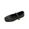 Gentle Fairy Mary Jane Shoes Girl 2025 New French Temperament Elegant Woolen Square Head Shallow Mouth Velvet Evening Shoes