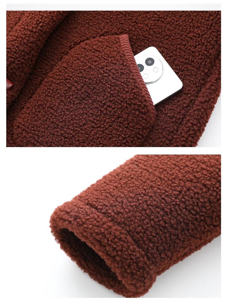 Women's Plus Size Lambswool Hooded Fleece Cardigan