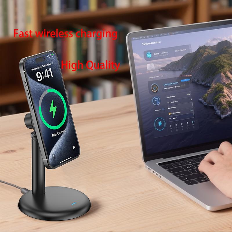 15w New High Quality Magnetic Sublimation Wireless Charger for iPhone 17 16 15 14 13 Fast Charging Stand Dock Phone Holder