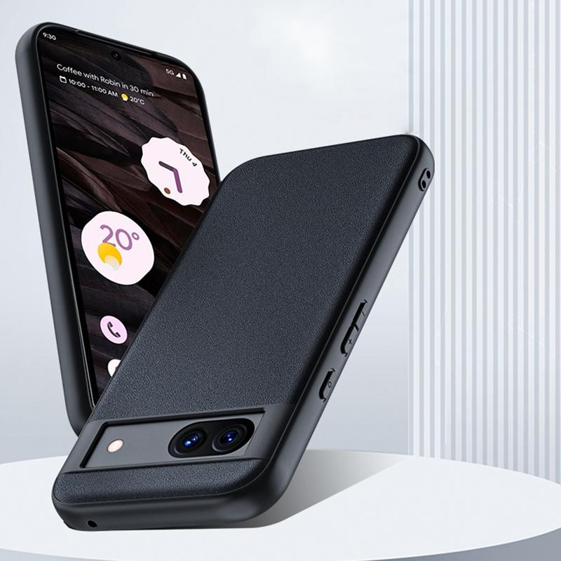 For Google Pixel 8a Case Ultra-Thin PU Leather Coated PC Phone Back Cover