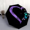 1pc Heart Butterflies Automatic Folding Umbrella - Compact 8-Rib Design, Durable Plastic & Iron, Lightweight for Outdoor Daily Use151
