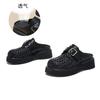 First layer sheepskin insole bag head slippers women's spring and summer new retro woven half drag casual French sandals