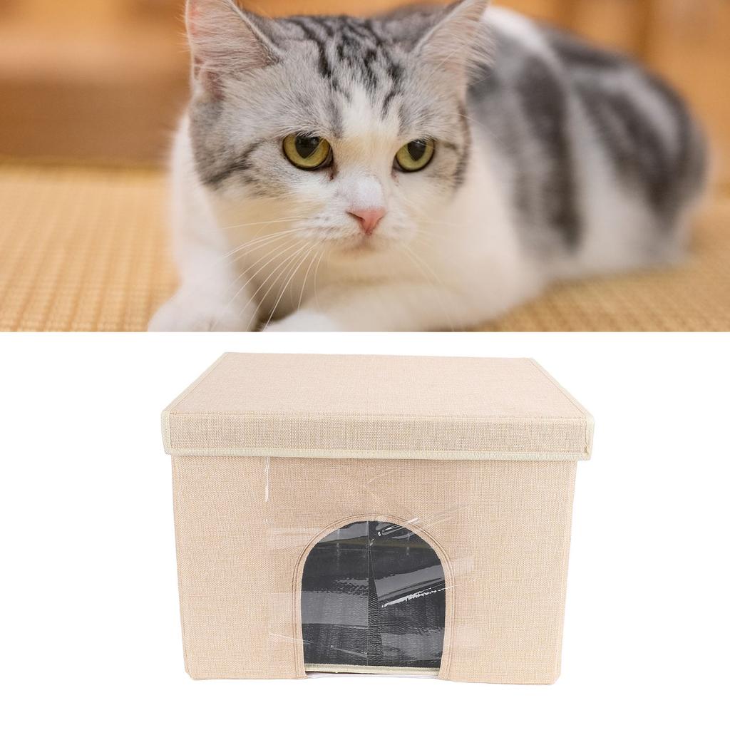 Foldable Pet House with Ice Packs Comfortable Portable Indoor Pet Cave All Season for Home Travel