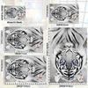 Sketch Tiger Face Rectangle Rug Monochrome Wild Animal Pattern Washable Floor Mat For Fireplace Bedroom Decor Carpet