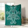 Contemporary Reversible Octopus Flannel printed blanket suitable for all seasons suitable for living room office sofa and travel