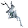 Flower Fairy Garden Statues Ornaments, Resin Miniature Figurines with Butterfly Wings for Pastoral Style Sculptures Indoor Outdoor Decor, Waterproof