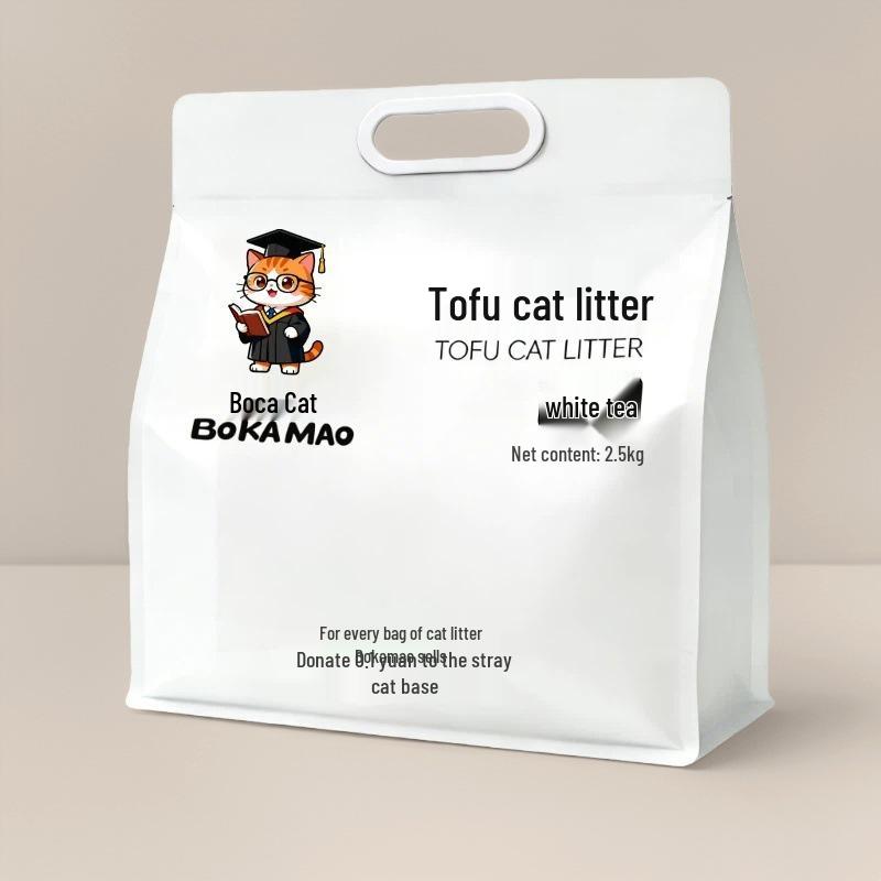 Boca Mao White Tea Tofu Cat Litter - Dust-Free, Deodorizing, Fast Clumping