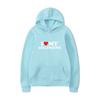 Mens Oversized Hooded Sweatshirt With Heart Print Casual Loose Fit Pullover Streetwear