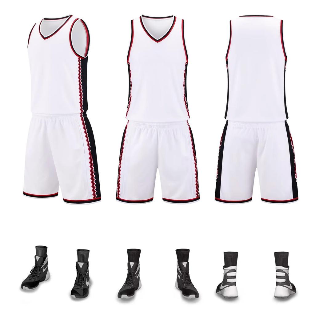 Wholesale basketball jersey double pocket basketball jersey men's training jersey group buying print adult children's jersey