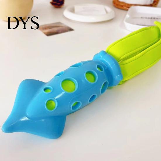 Creative Octopus Shape Dog Toy Squid Chew Toy, Interactive Tug Squeaky Pet Molar with Toys Fabric Strips, Waterproof for Dogs, Stress Relief